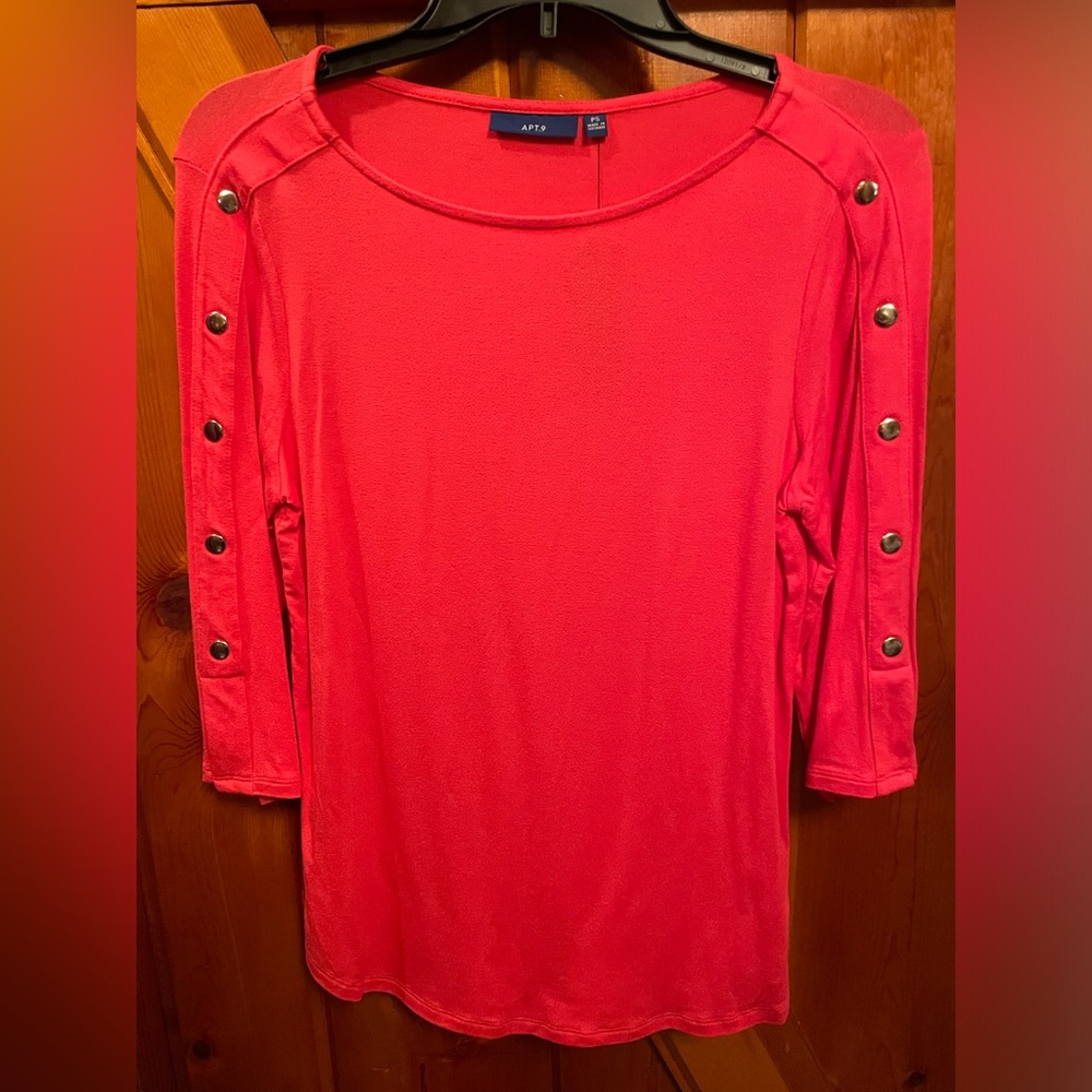 Apt. 9 blouse top. Pink. Petite small. New with tags